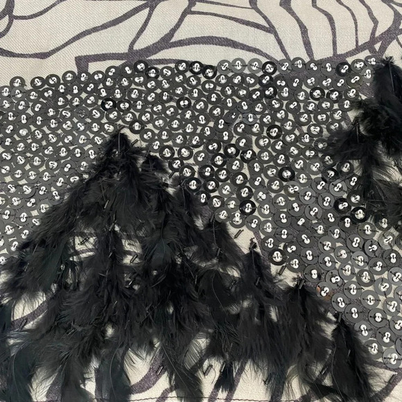 Pashmina Wool Shawl with Silky Tassel Fringe Feathers and Beading NWT - Picture 8 of 14